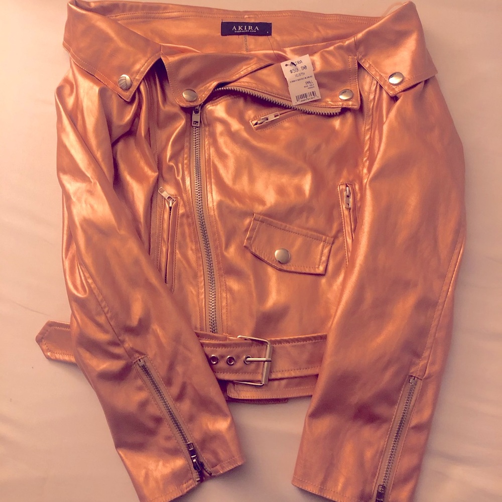 FINAL PRICE CUT‼️ AKIRA Off Shoulder Faux Leather Jacket